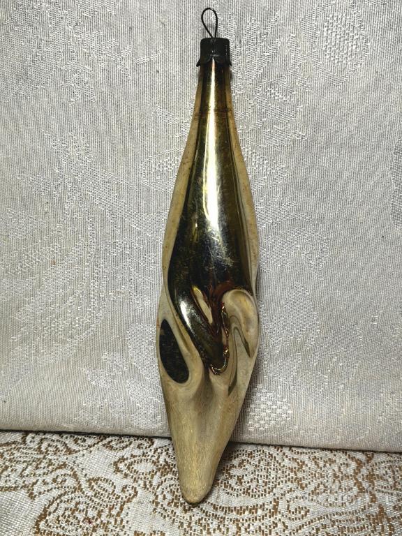 Елочная новогодняя игрушка стекло СССР сосулька капля 15