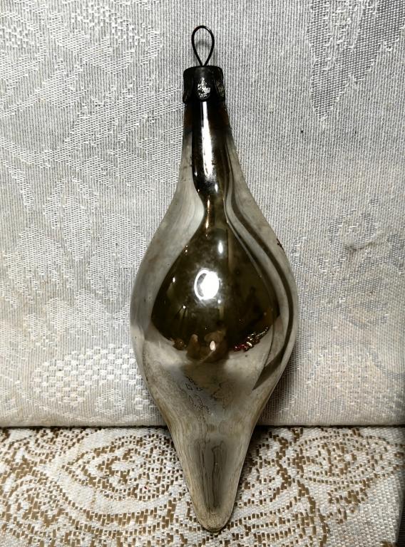 Елочная новогодняя игрушка стекло СССР сосулька капля 8