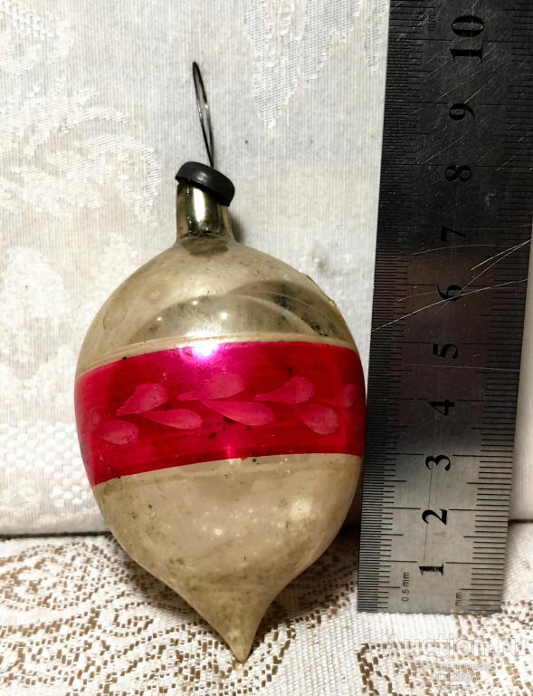 Елочная новогодняя игрушка стекло СССР сосулька капля 4
