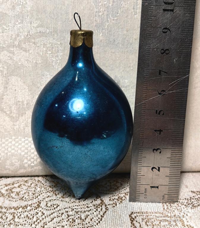 Елочная новогодняя игрушка стекло СССР сосулька капля 3