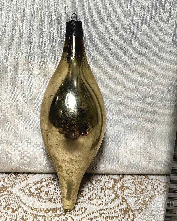 Елочная новогодняя игрушка стекло СССР сосулька капля 7