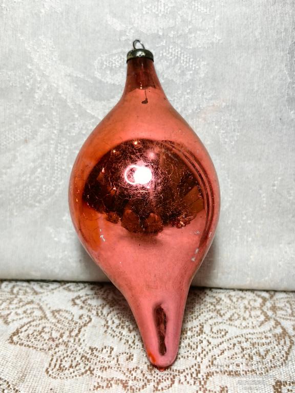 Елочная новогодняя игрушка стекло СССР сосулька капля 2