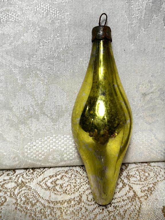 Елочная новогодняя игрушка стекло СССР сосулька капля 9