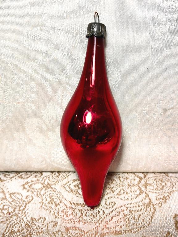 Елочная новогодняя игрушка стекло СССР сосулька капля 10