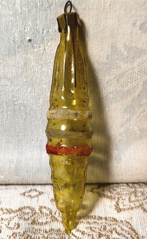 Елочная новогодняя игрушка стекло СССР сосулька 33