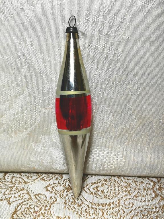 Елочная новогодняя игрушка стекло СССР сосулька капля 19