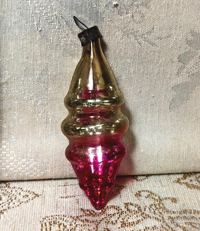 Елочная новогодняя игрушка стекло СССР сосулька 30