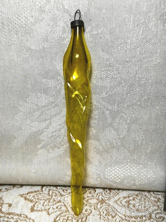 Елочная новогодняя игрушка стекло СССР сосулька 36