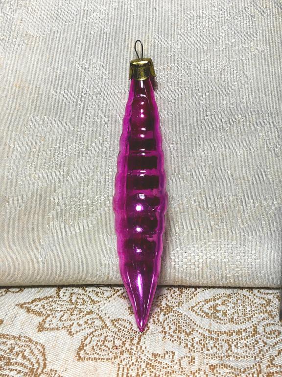 Елочная новогодняя игрушка стекло СССР сосулька капля 21