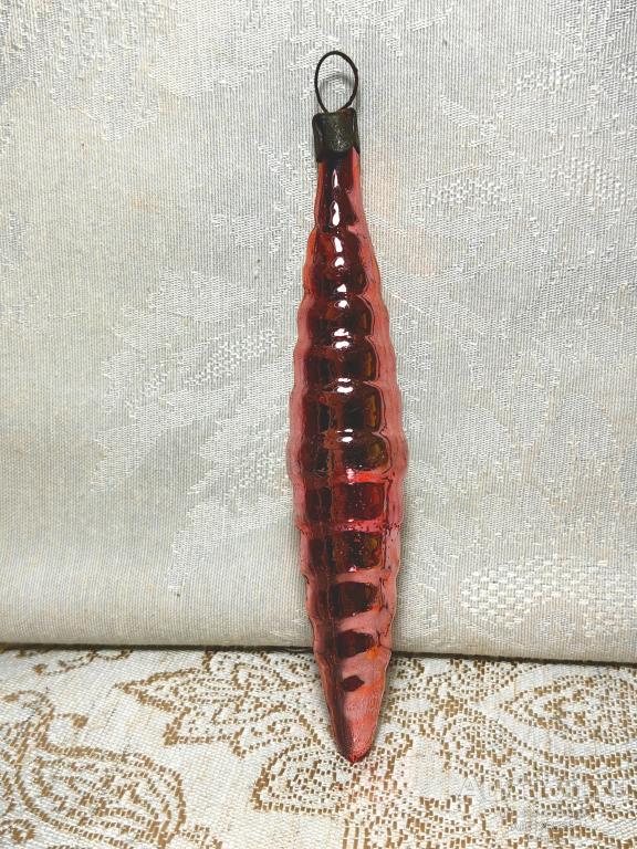 Елочная новогодняя игрушка стекло СССР сосулька капля 22