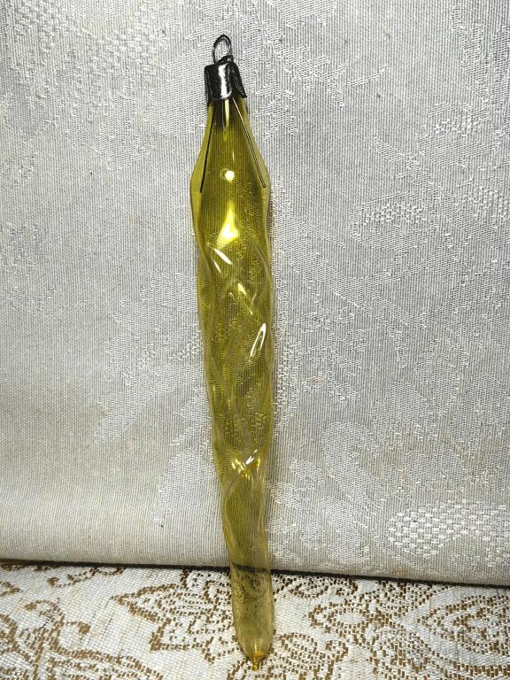 Елочная новогодняя игрушка стекло СССР сосулька 38