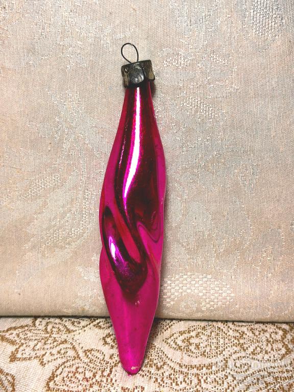 Елочная новогодняя игрушка стекло СССР сосулька капля 18