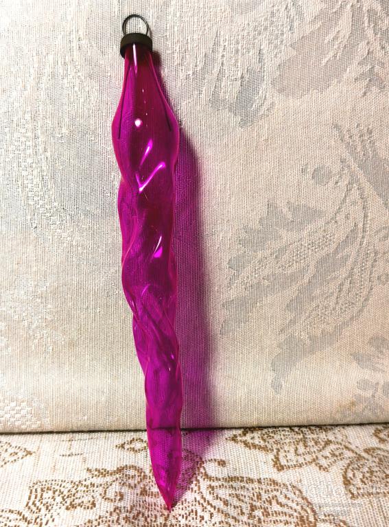 Елочная новогодняя игрушка стекло СССР сосулька 37