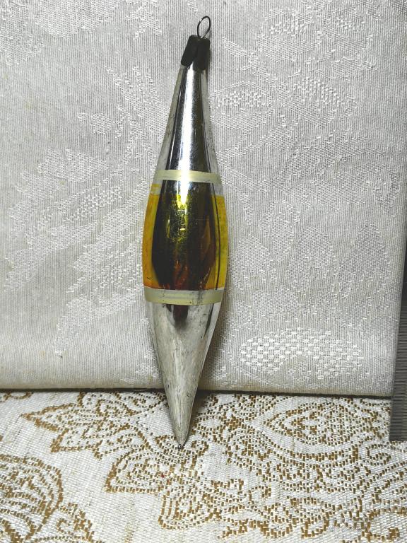 Елочная новогодняя игрушка стекло СССР сосулька капля 20