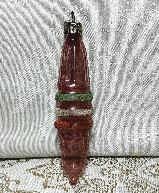 Елочная новогодняя игрушка стекло СССР сосулька 29