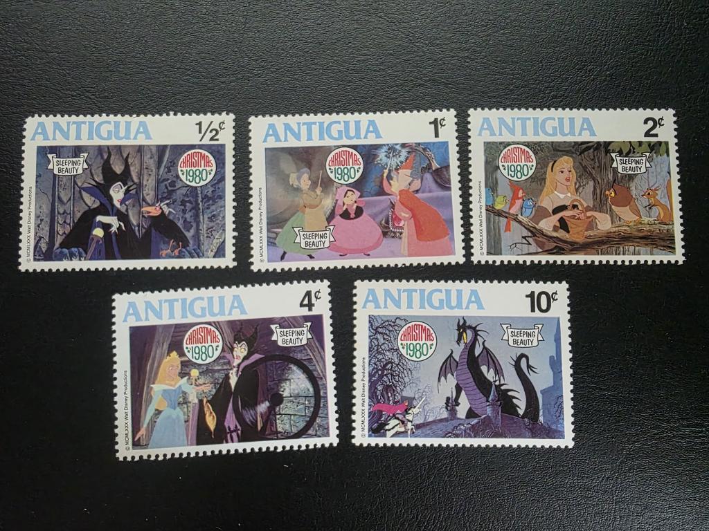 Антигуа. Спящая красавица. Мультфильмы. Дисней. Рождество. 1980.**