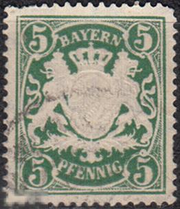 1890 Германия Бавария Стандарт Герб № 61y гаш 0.80 евро