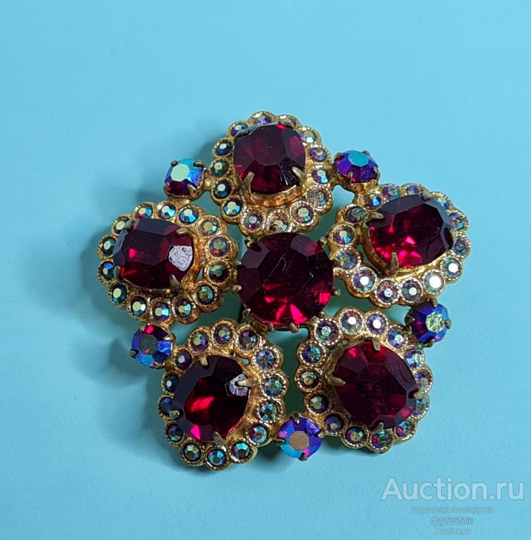 БРОШЬ ВИНТАЖНАЯ ЧЕХОСЛОВАКИЯ ЧЕШСКАЯ БИЖУТЕРИЯ ///// 59 57