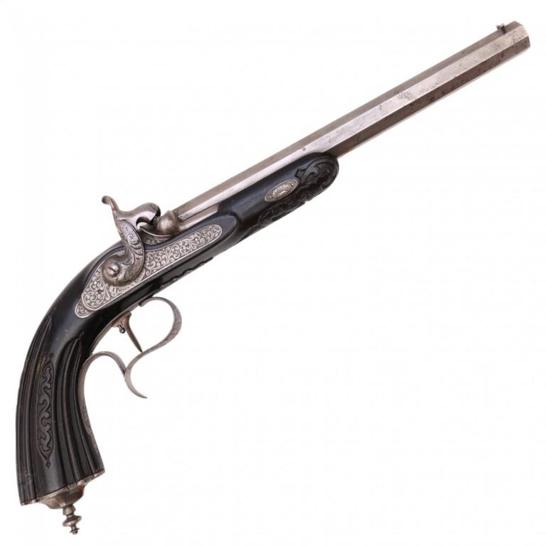 Швейцарский дуэльный пистолет работы И. Петера с капсюльным замком (95479)