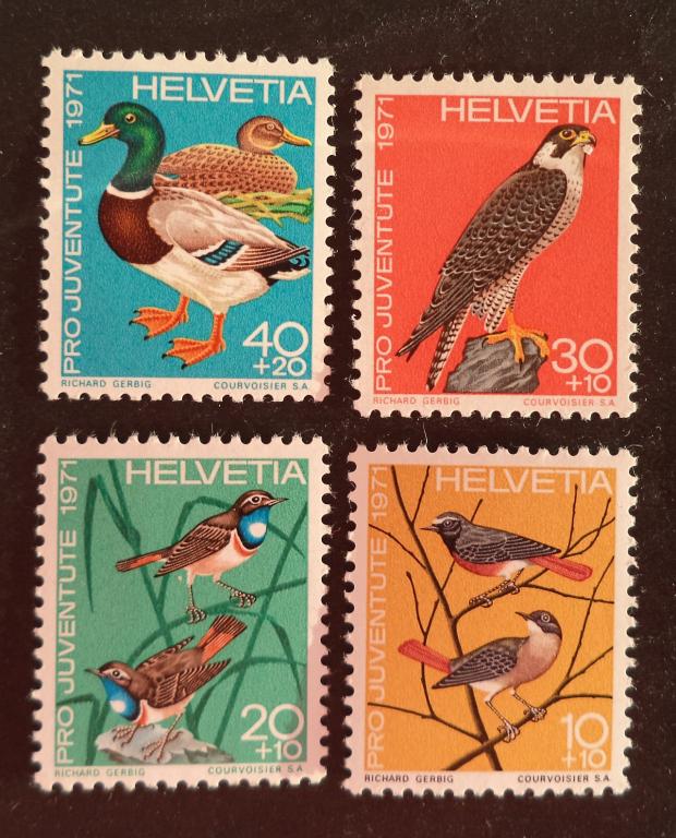 Швейцария  1971 г.  Фауна . Птицы   **   Л.37