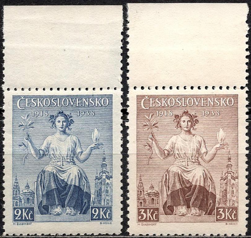 ❤1938 Чехословакия Поле Mi 404-405 (Полная серия) MNH OG