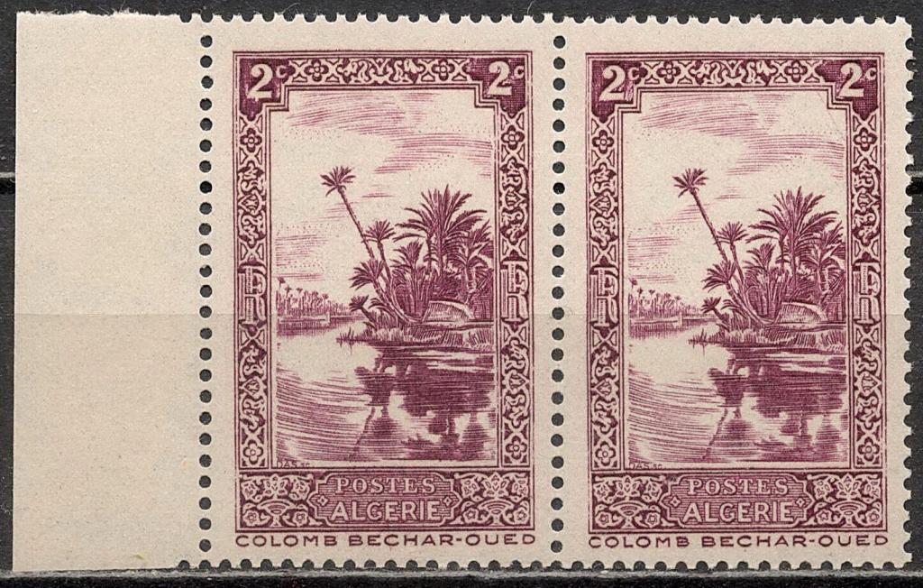 ❤1936-1938 Алжир Французский Сцепка Поле Mi 104 ЛЮКС MNH OG