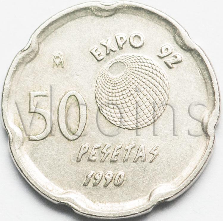 Испания 50 песет 1990 Экспо 92 Севилья VF XF 90651