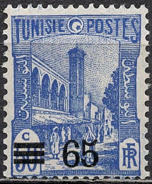 ❤1938 Тунис Французский Минарет Мечеть Архитектура Надпечатка Mi 212 MNH OG