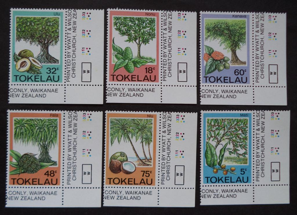 Токелау  1985 г.  Деревья . Фрукты . Флора **   л.36