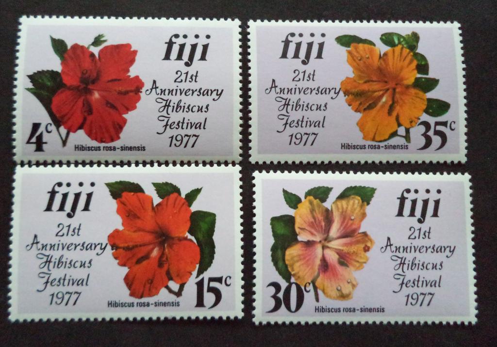 Фиджи  1977 г.  Фестиваль гибискуса . Цветы . Флора  **   л.37