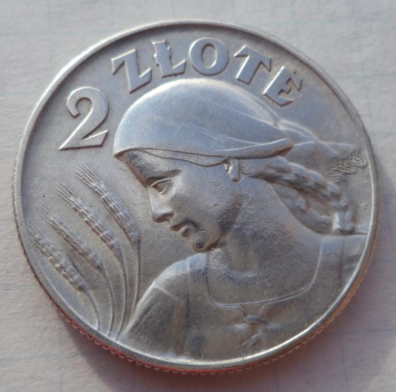 Польша 2 злотых 1925  год  Жница   серебро  п.2