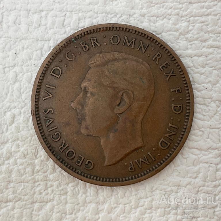 ⚜️⚜️⚜️ 1/2 пенни 1938 год. Англия, Британия, королева  Георг VI.