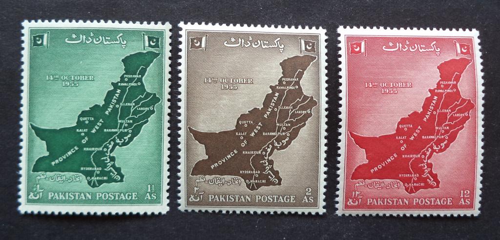 Пакистан 1955  г.  Объединение Западного Пакистана . Карта   **  л.62