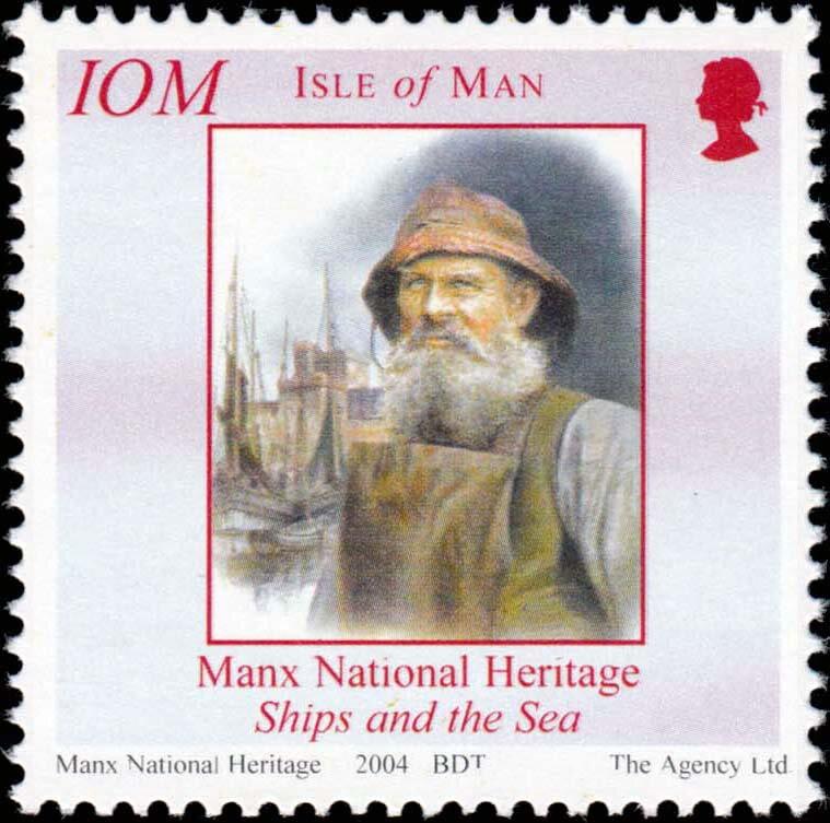 Мэн остов 2004 г. Профессии. Рыбак . Самоклейка  Mi IM 1144  чистая