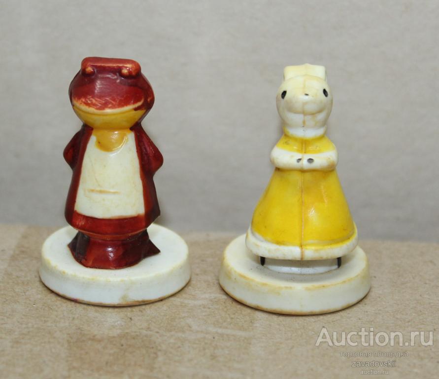 Игрушка СССР Теремок, парочка фигурок, фигурки из серии сказки колкий пластик