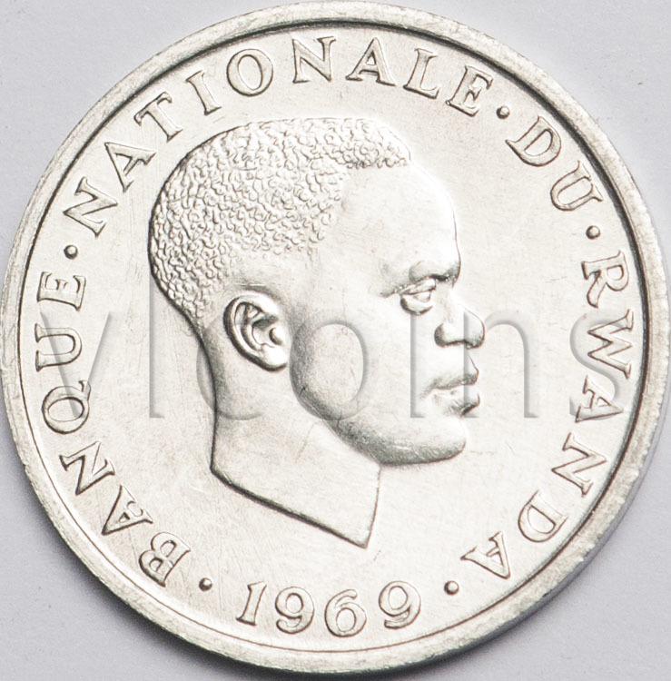 Руанда 1 франк 1969 Президент Грегуар Кайибанда UNC 64521