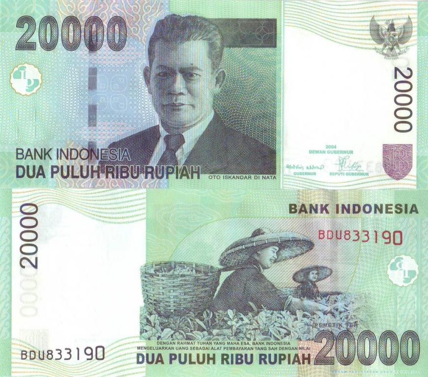 Индонезия 20000 рупий 2008 P144e пресс unc / 2004