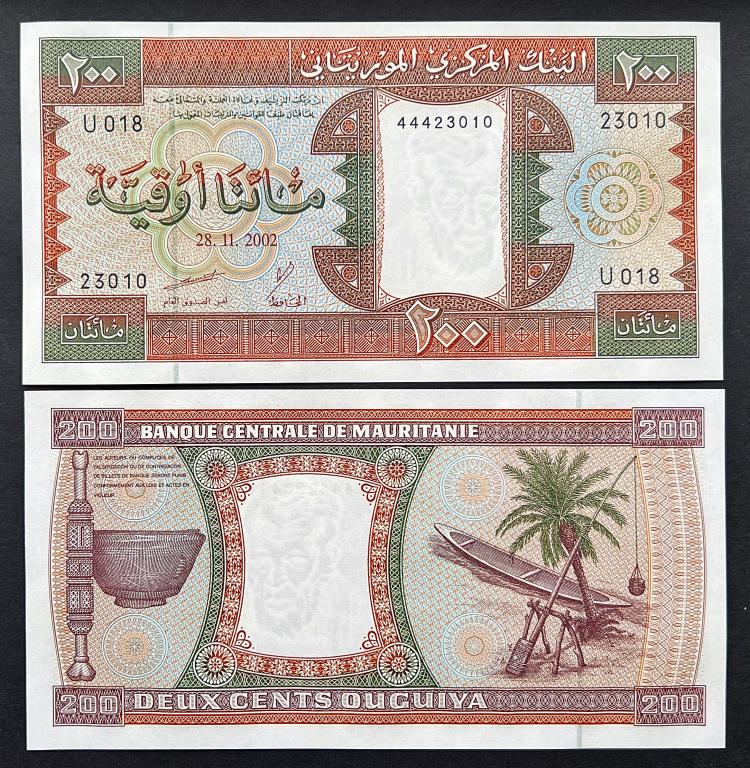 МАВРИТАНИЯ 200 УГИЙ 2002 ГОД UNC