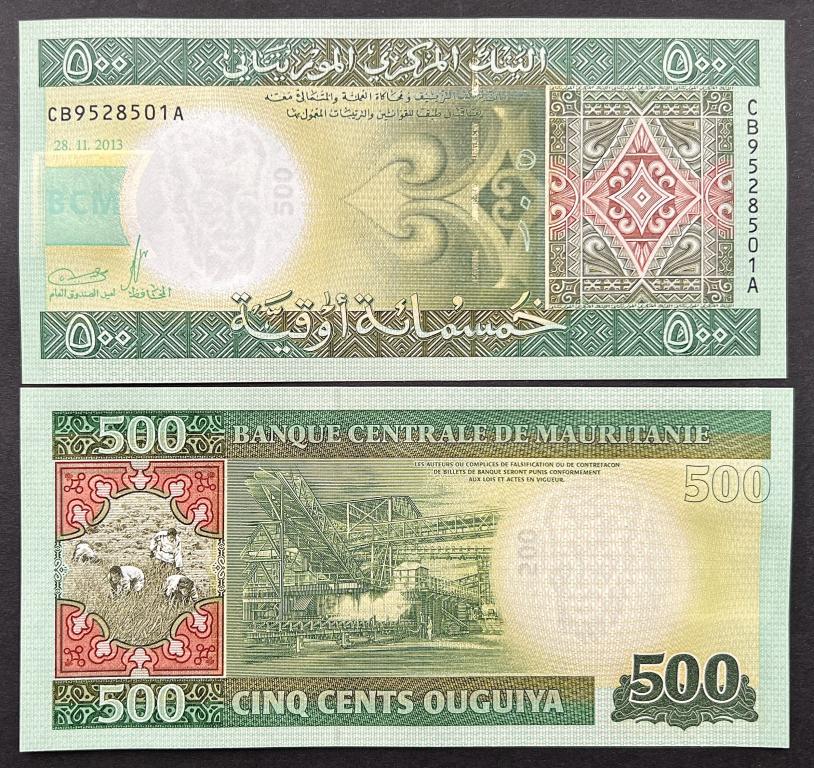 МАВРИТАНИЯ 500 УГИЙ 2013 ГОД UNC