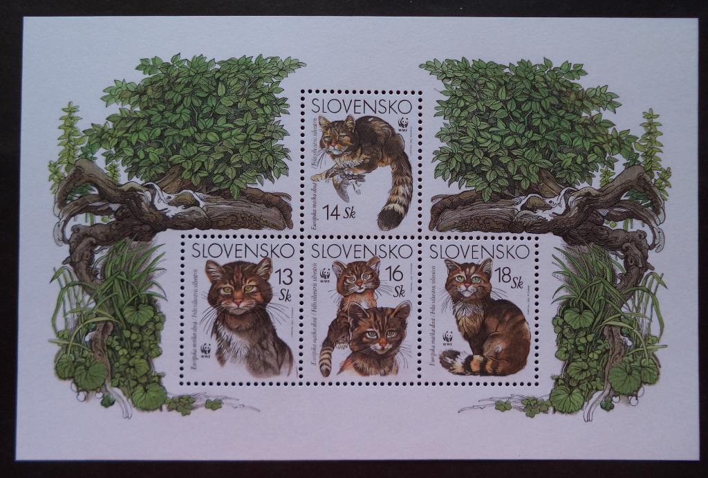 Словакия  2003 г.  Европейская дикая кошка - WWF . Фауна  **   Л.66