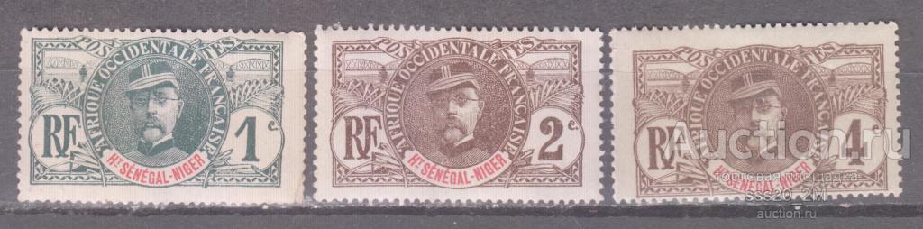 Верхний Сенегал-Нигер 1906  губернатор Луи Федерб Mi1-3 NH
