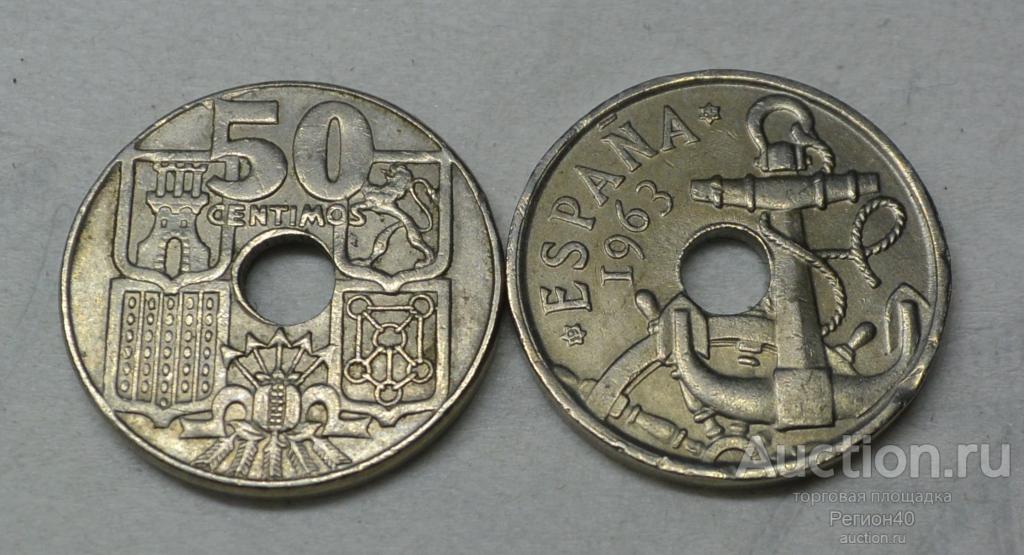 Испания 50 сентимо 1963г