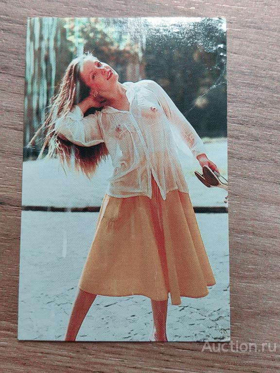 Календарик Пресса Журнал Украина Девушка после дождя 1989 г ХХ века девушка модель