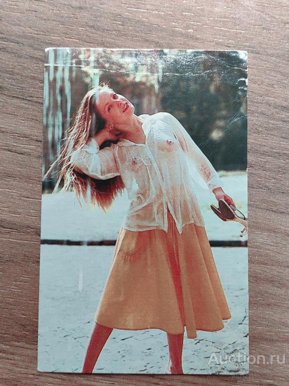 Календарик Пресса Журнал Украина Девушка после дождя 1989 г ХХ века девушка модель