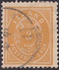 1897 Исландия Стандарт Цифры Корона Овал № 12 В гаш. 10 евро