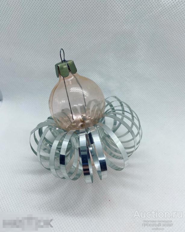 Елочная игрушка . Фонарик с лавсаном .Ссср