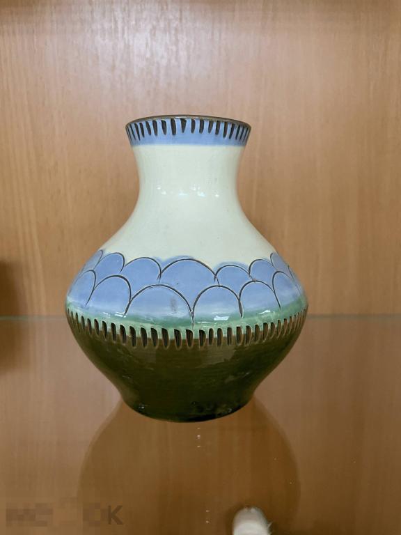 Ваза для цветов интерьерная обливная керамика Глазов СССР