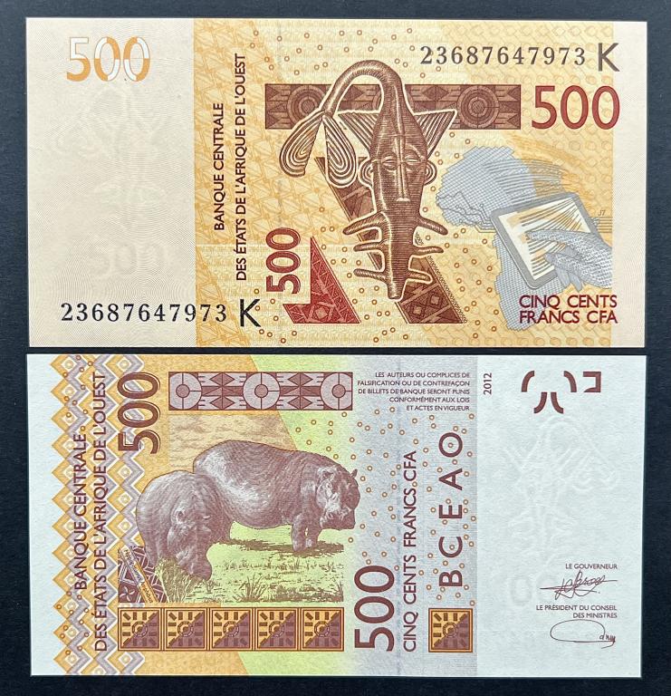 СЕНЕГАЛ 500 ФРАНКОВ 2012 (2023) ГОД ЛИТЕРА К UNC