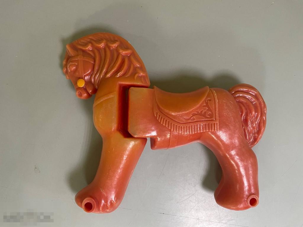 ЛОШАДКА каталка конь на колесиках Старинная ПЛАСТМАССОВАЯ игрушка СССР