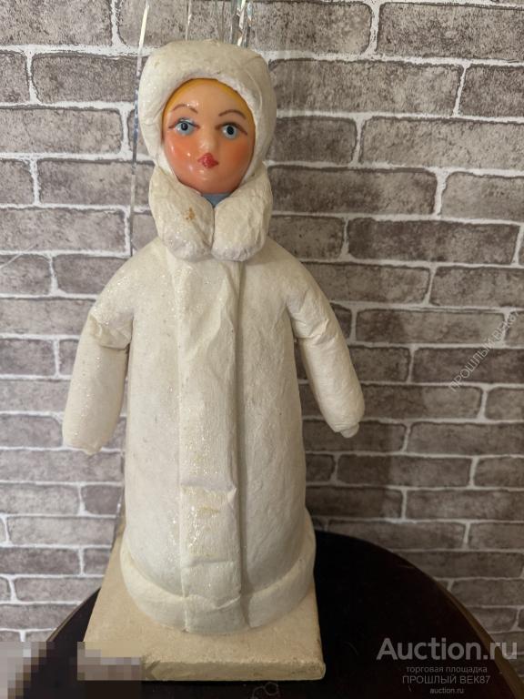 Елочная игрушка.  Снегурочка. Теребовля Вата . Папье- маше . Ссср